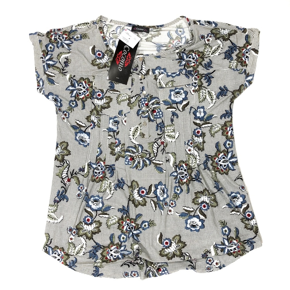 Women’s Multi-Color Cocomo Floral Blouse, Size SM